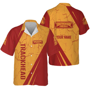 Railspirit Personalized Chicago South Shore and South Bend Railroad Hawaiian Shirt Crackle Texture Style Shirt For Trackhead