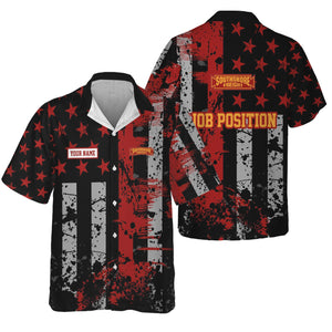 Railspirit Personalized Chicago South Shore and South Bend Railroad Hawaiian Shirt Artistic Paint American Flag Style Train Shirt