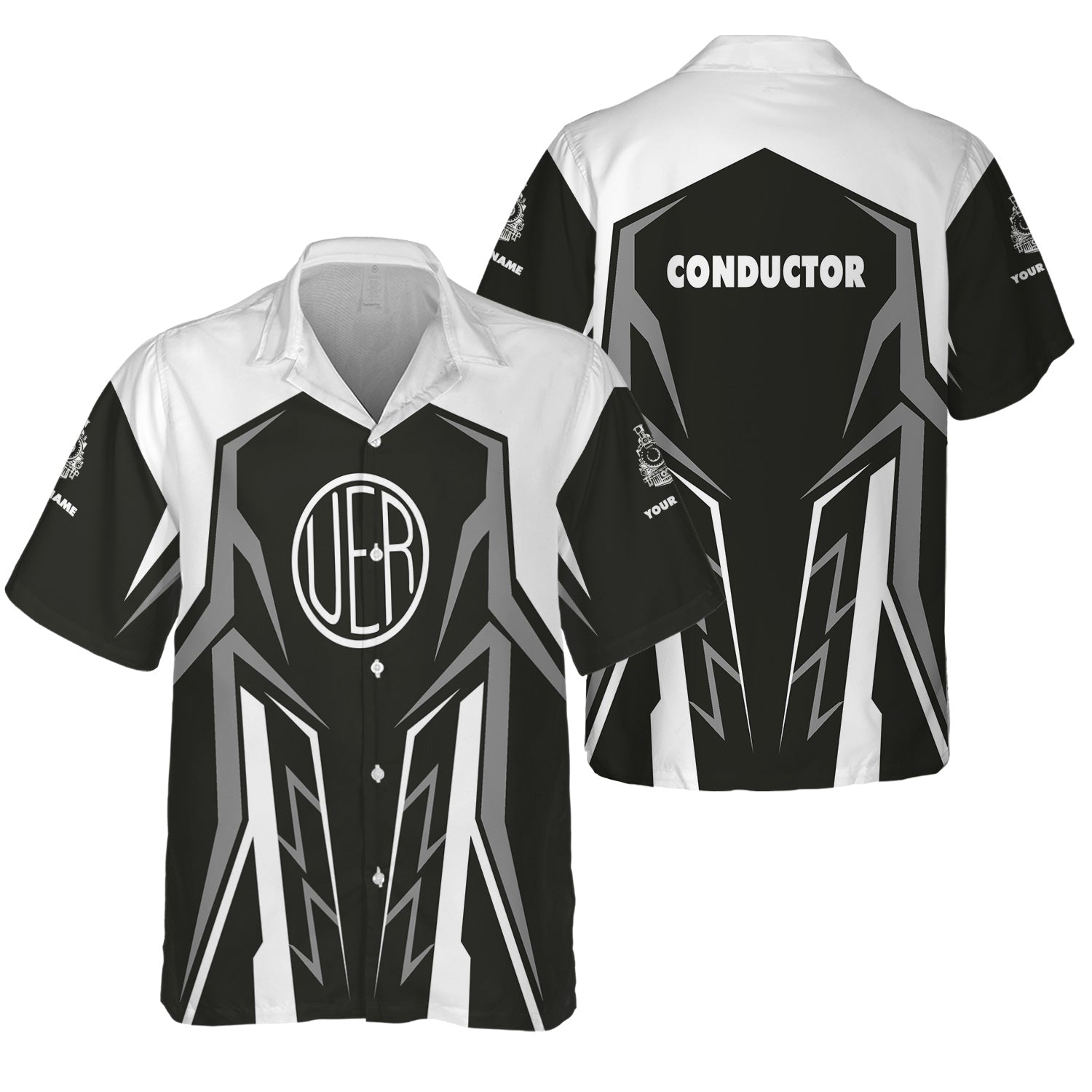 Railspirit Personalized Union Electric Railway Hawaiian Shirt Futuristic Design with Custom Job Train Shirt