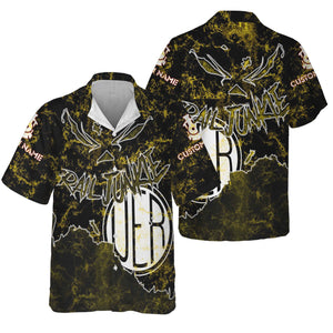 Railspirit Personalized Union Electric Railway Hawaiian Shirt Torn Graphic Style Train Shirt For Rail Junkie