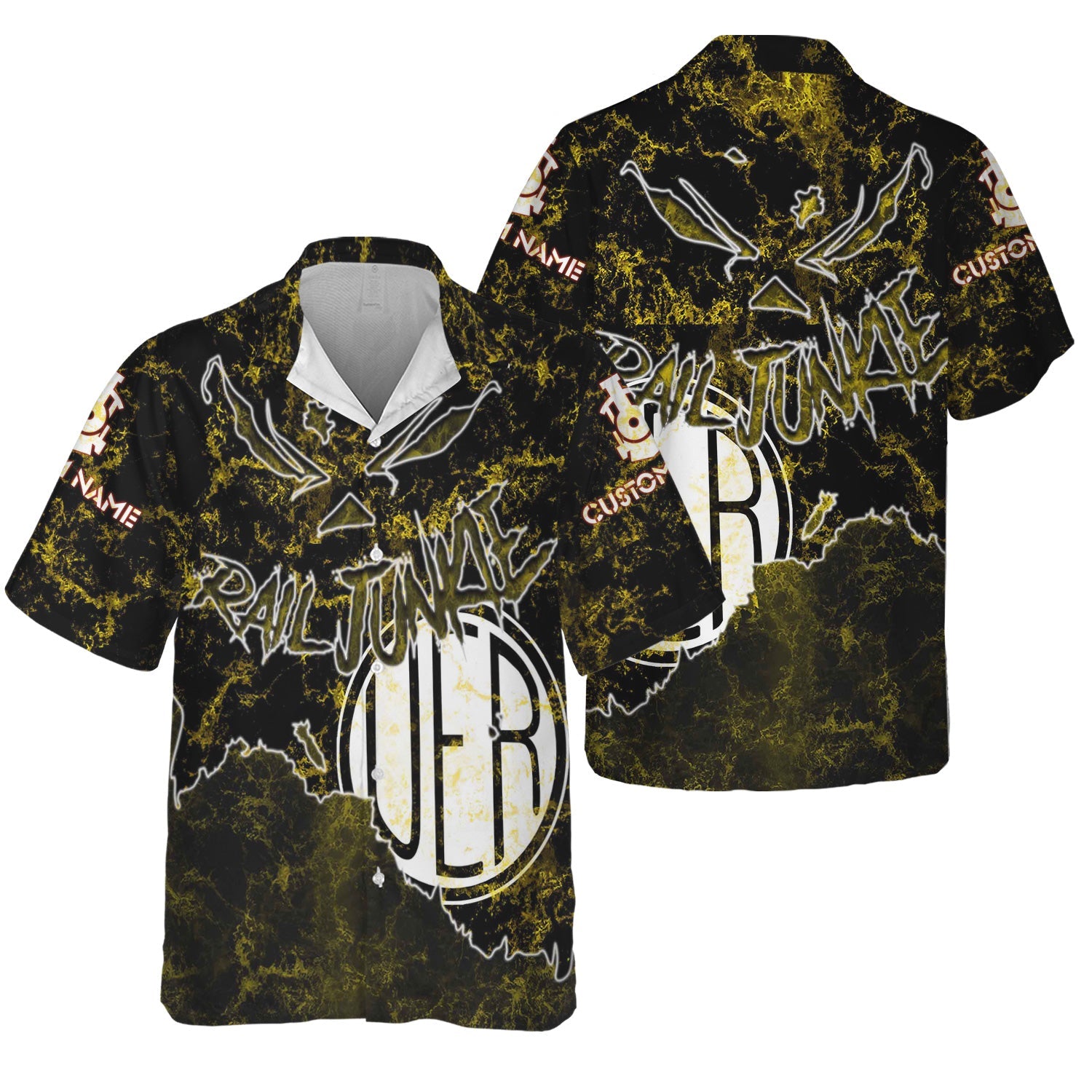 Railspirit Personalized Union Electric Railway Hawaiian Shirt Torn Graphic Style Train Shirt For Rail Junkie