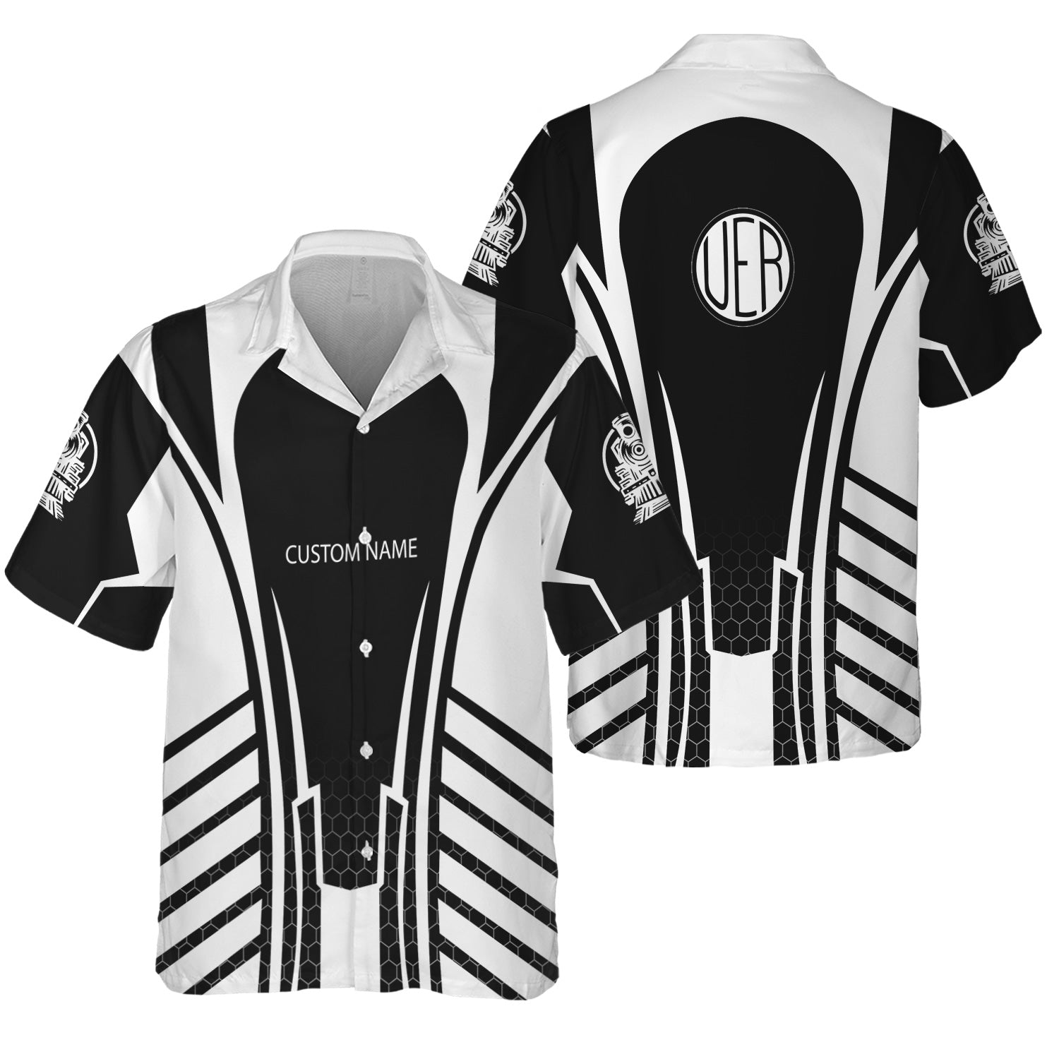 Railspirit Personalized Union Electric Railway Hawaiian Shirt Striped Railroad Style Train Shirt All Over Print