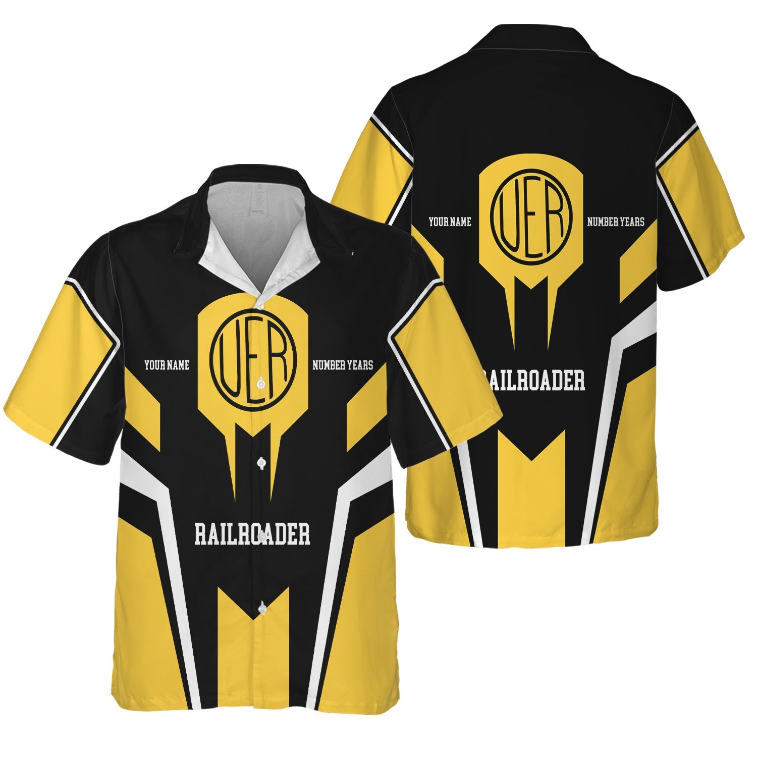 Railspirit Personalized Union Electric Railway Hawaiian Shirt Custom Year Railroader Shirt Gift Idea For Train Lover