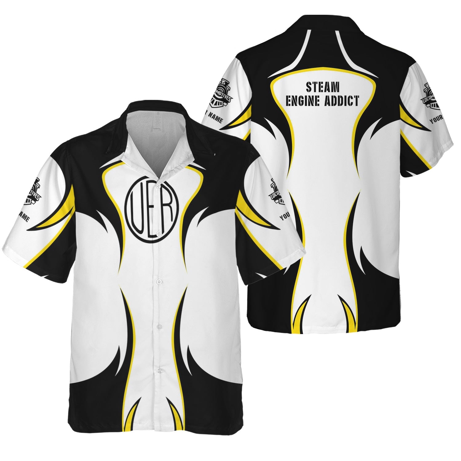 Railspirit Personalized Union Electric Railway Hawaiian Shirt Distinctive Flame Style Shirt For Steam Engine Addict