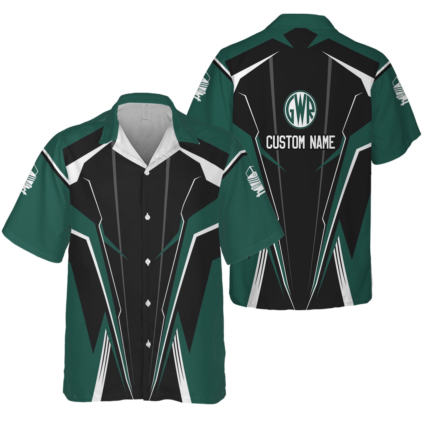 Railspirit Personalized Great Western Railway Hawaiian Shirt Lightning-Edge Design Train Shirt For Railroad Lovers