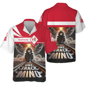 Railspirit Personalized Great Western Railway Hawaiian Shirt One Track Mind Train Printed Shirt