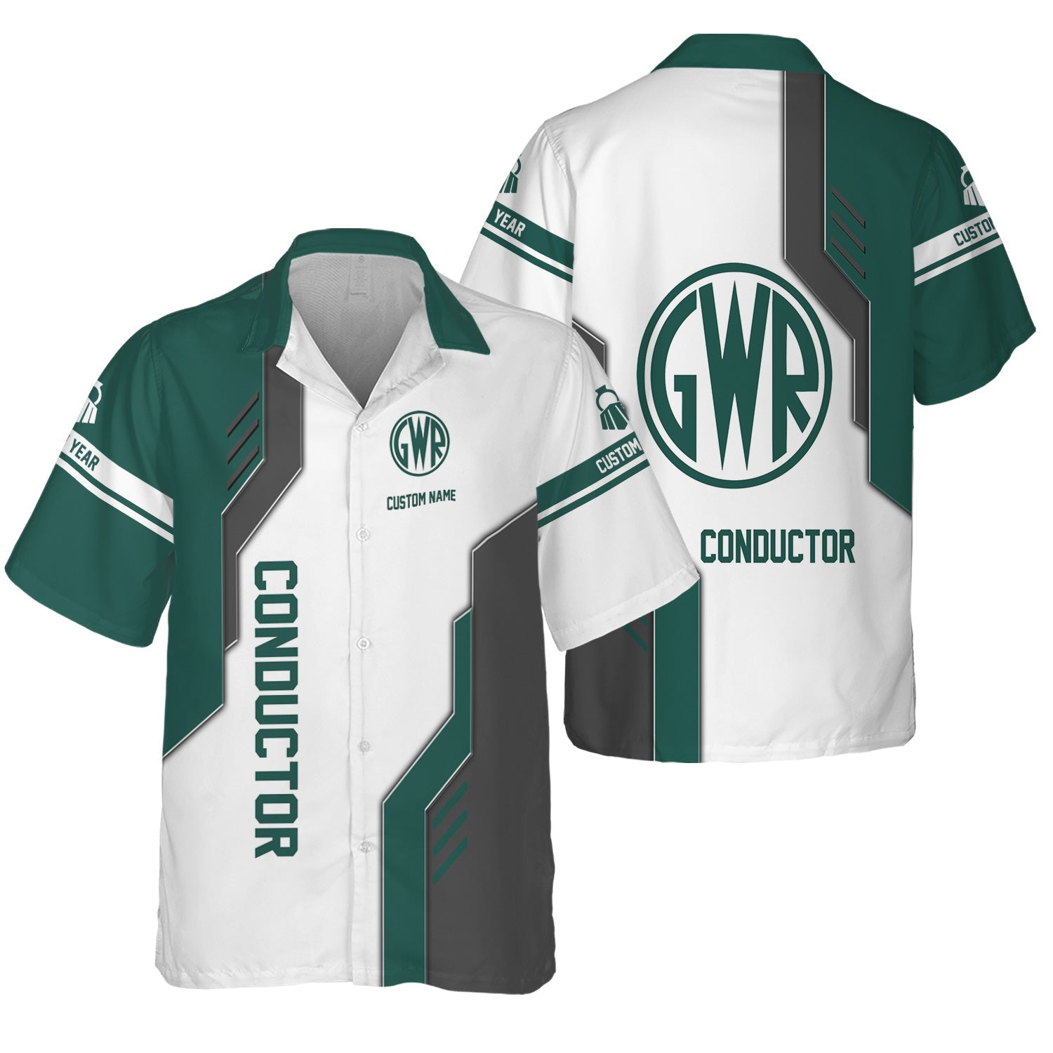 Railspirit Personalized Great Western Railway Hawaiian Shirt Unique Railway Style with Custom Job Train Shirt