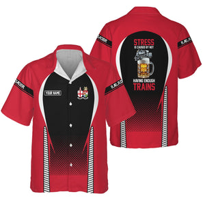 Railspirit  Personalized  Great Western Railway Hawaiian Shirt  Stress Is Caused By Not Having Enough Trains  Shirt All Over Print