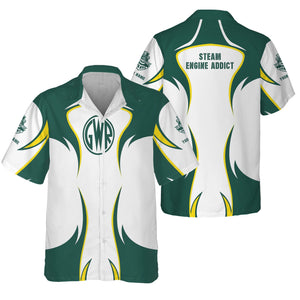 Railspirit Personalized Great Western Railway Hawaiian Shirt Distinctive Flame Style Shirt For Steam Engine Addict