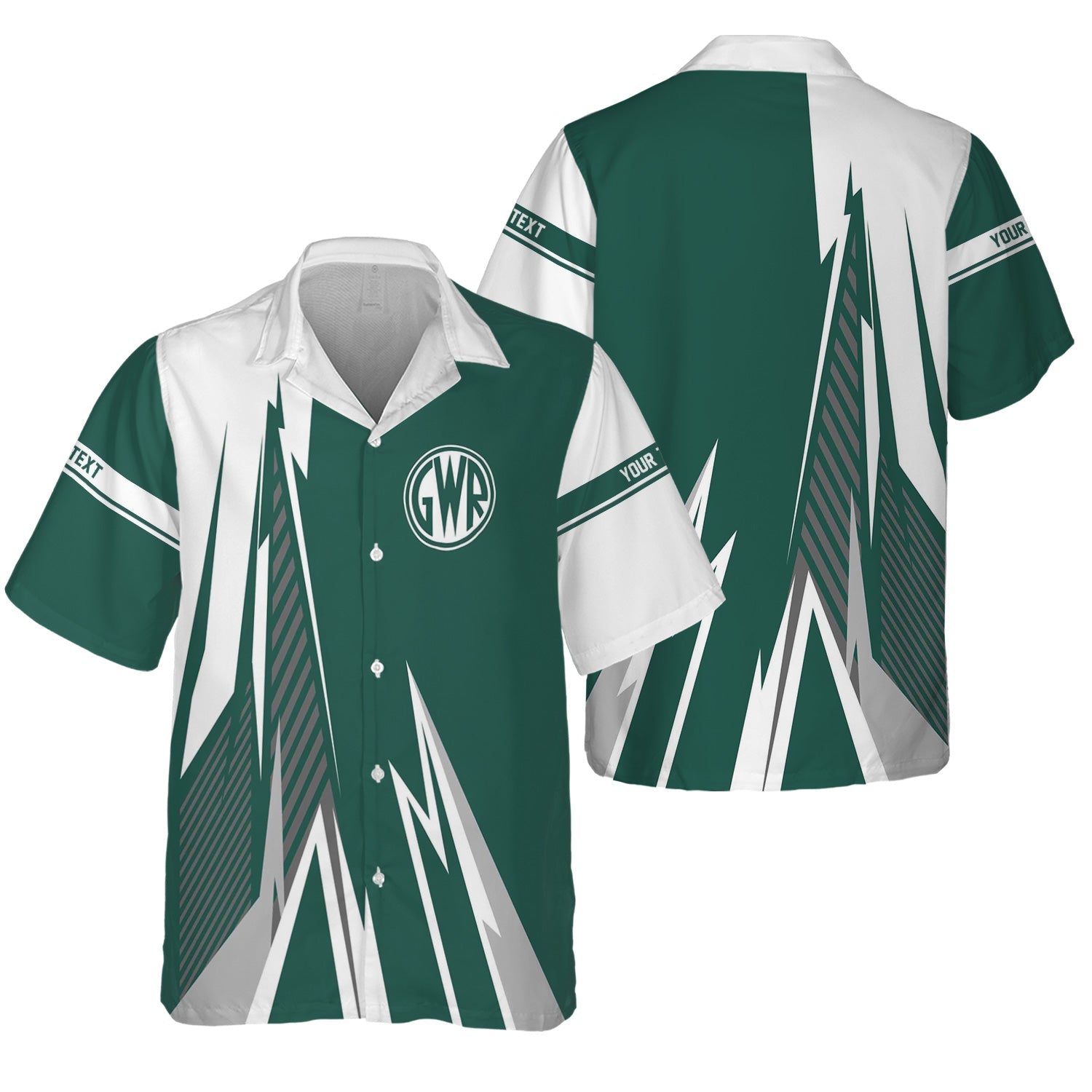 Railspirit Personalized Great Western Railway Hawaiian Shirt Lightning-Inspired Railway Style Shirt For Train Lovers