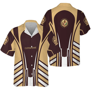 Railspirit Personalized London, Midland and Scottish Railway Hawaiian Shirt Striped Railroad Style Train Shirt All Over Print