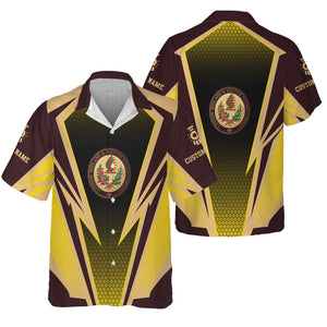 Railspirit Personalized London, Midland and Scottish Railway Hawaiian Shirt Lightning Graphic Style Shirt Gift Idea For Train Lover