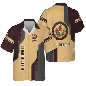 Railspirit Personalized London, Midland and Scottish Railway Hawaiian Shirt Unique Railway Style with Custom Job Train Shirt