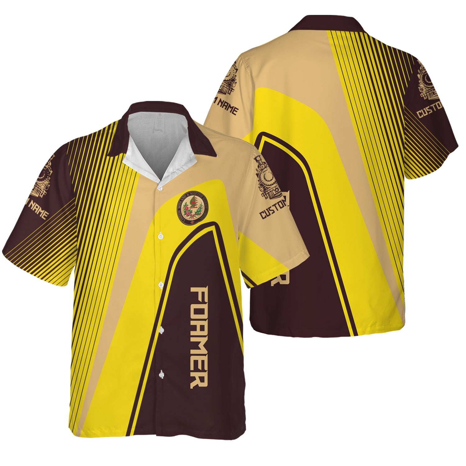 Railspirit Personalized London, Midland and Scottish Railway Hawaiian Shirt Vibrant Striking Style Shirt For Rail Enthusiasts