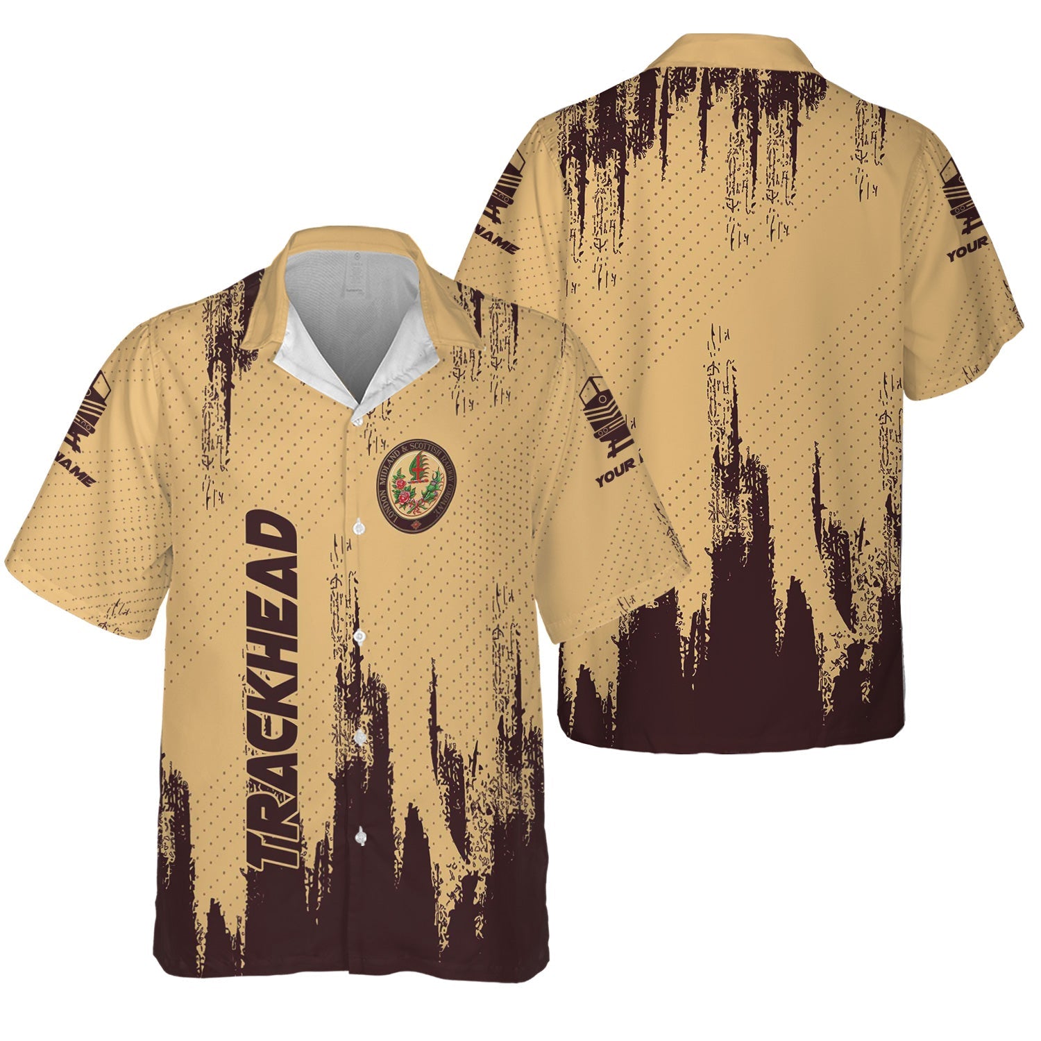 Railspirit Personalized London, Midland and Scottish Railway Hawaiian Shirt Paint Impact Design Train Shirt for Trackhead