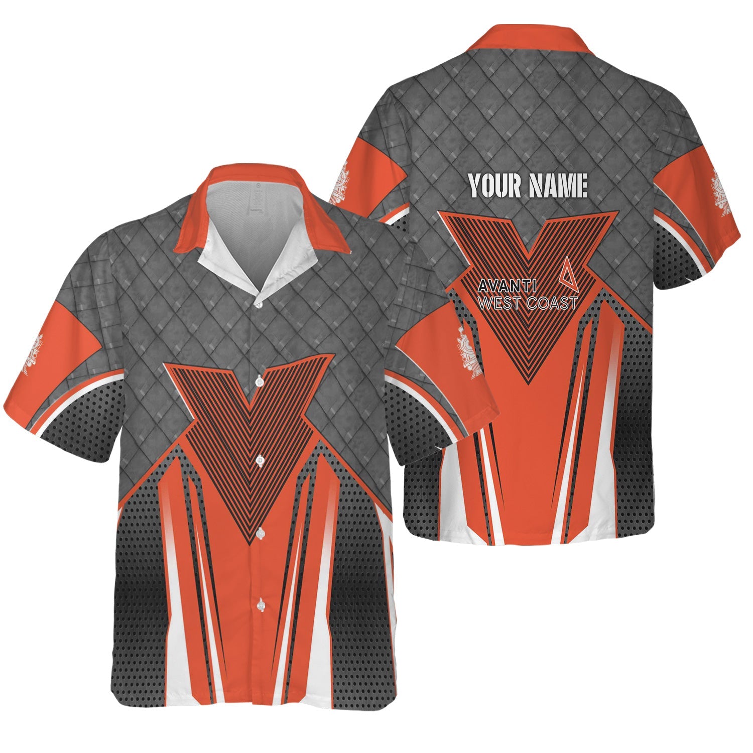 Railspirit Personalized Avanti West Coast Hawaiian Shirt Rugged Steel Vibes Train Shirt All Over Print