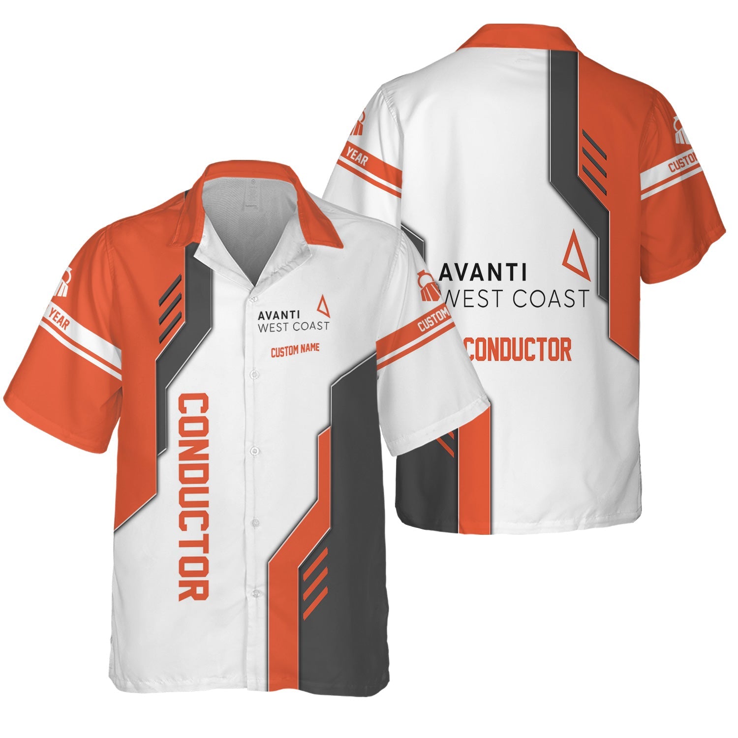 Railspirit Personalized Avanti West Coast Hawaiian Shirt Unique Railway Style with Custom Job Train Shirt