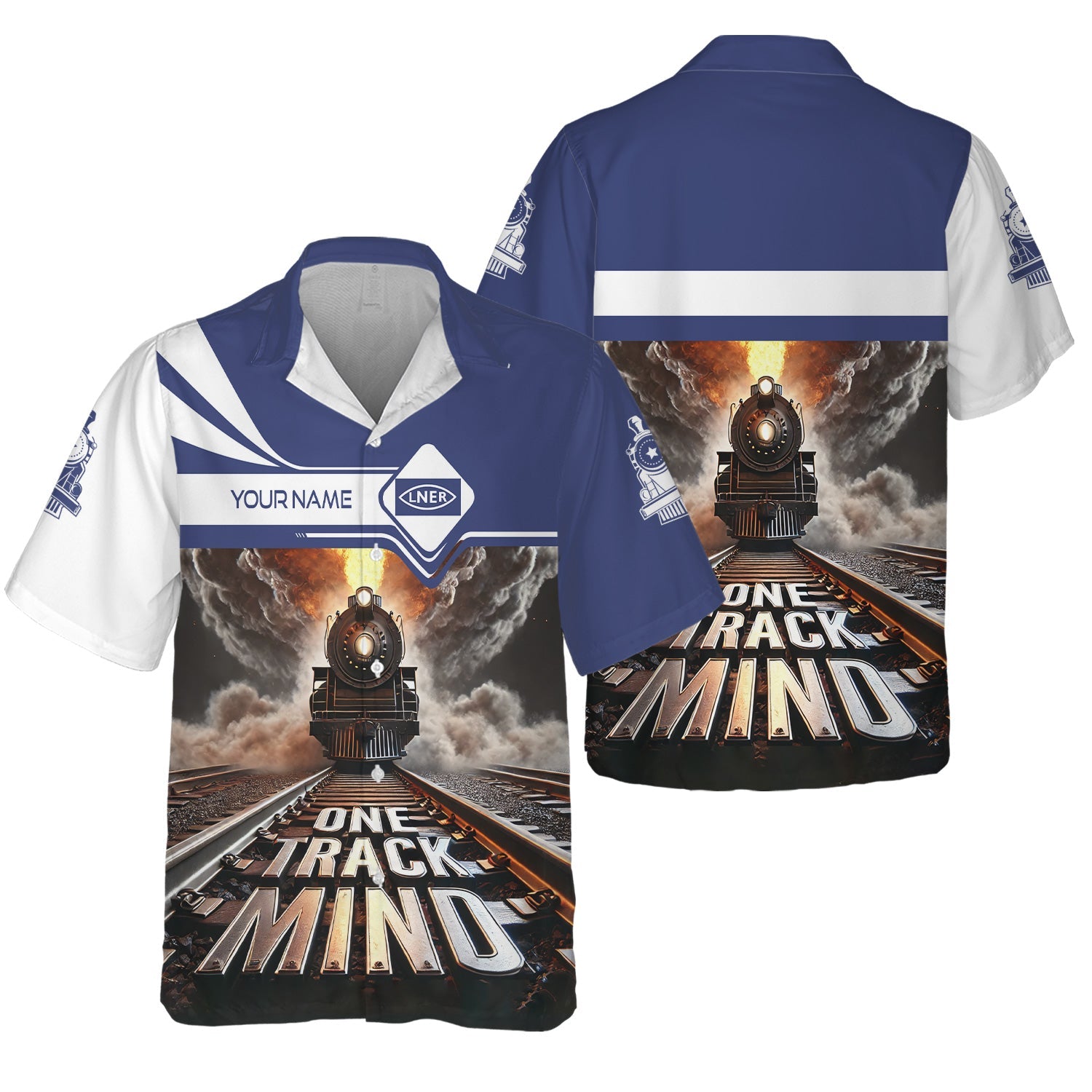 Railspirit Personalized London and North Eastern Railway Hawaiian Shirt One Track Mind Train Printed Shirt