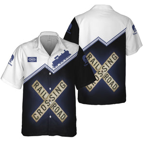 Railspirit Personalized London and North Eastern Railway Hawaiian Shirt Railroad Crossing Printed Train Track Shirt