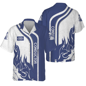 Railspirit Personalized London and North Eastern Railway Hawaiian Shirt Flame Design with Custom Job Position Train Shirt