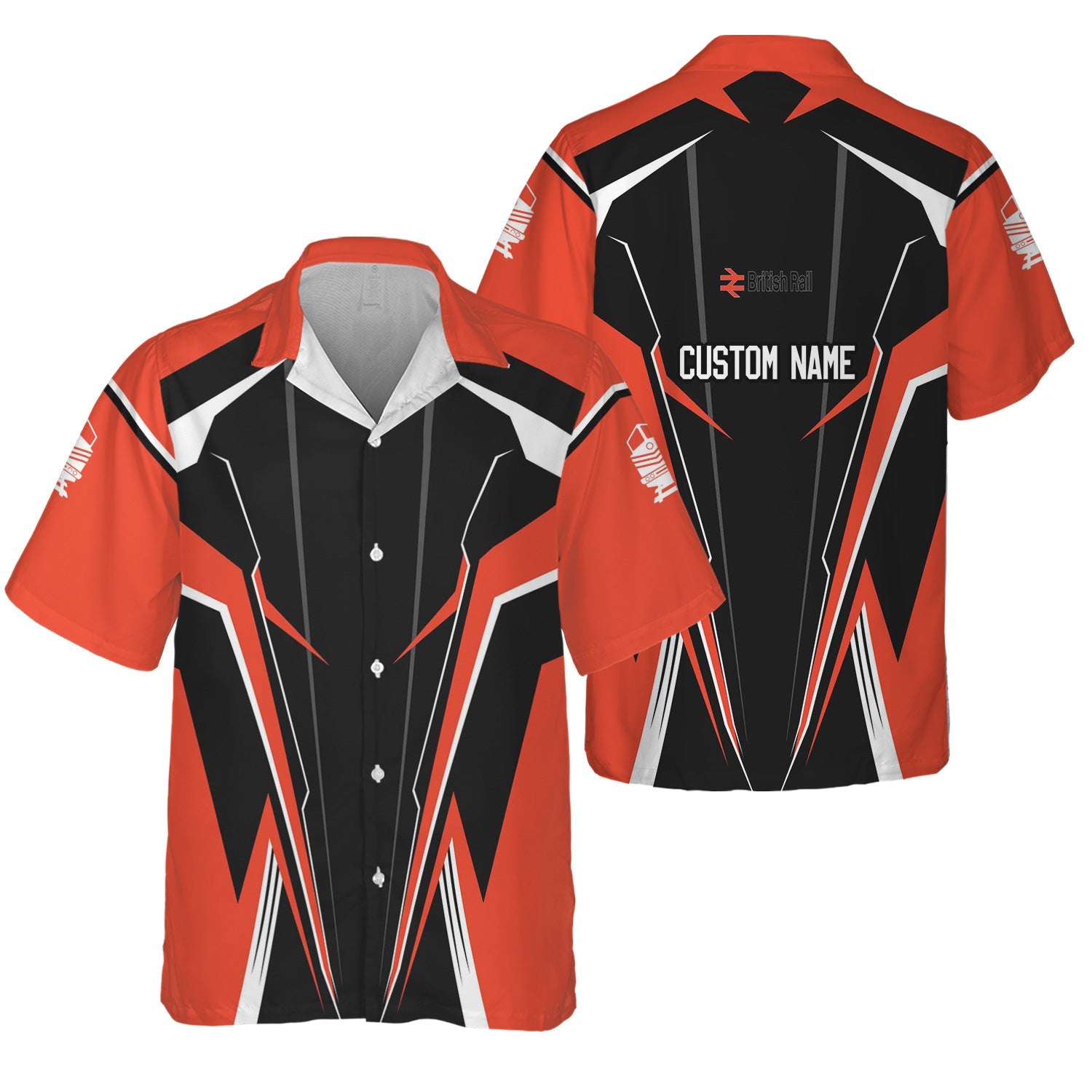 Railspirit Personalized British Railway Hawaiian Shirt Lightning-Edge Design Train Shirt For Railroad Lovers