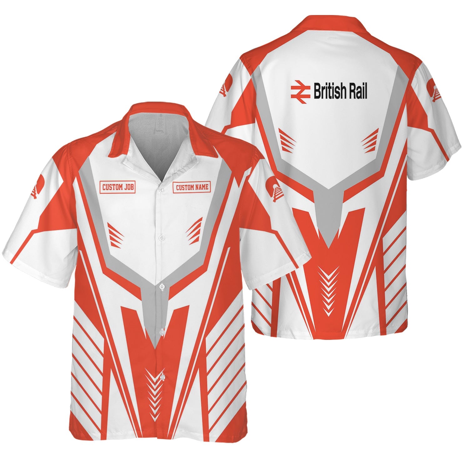 Railspirit Personalized British Railway Hawaiian Shirt Workwear-Inspired with Custom Position Train Shirt