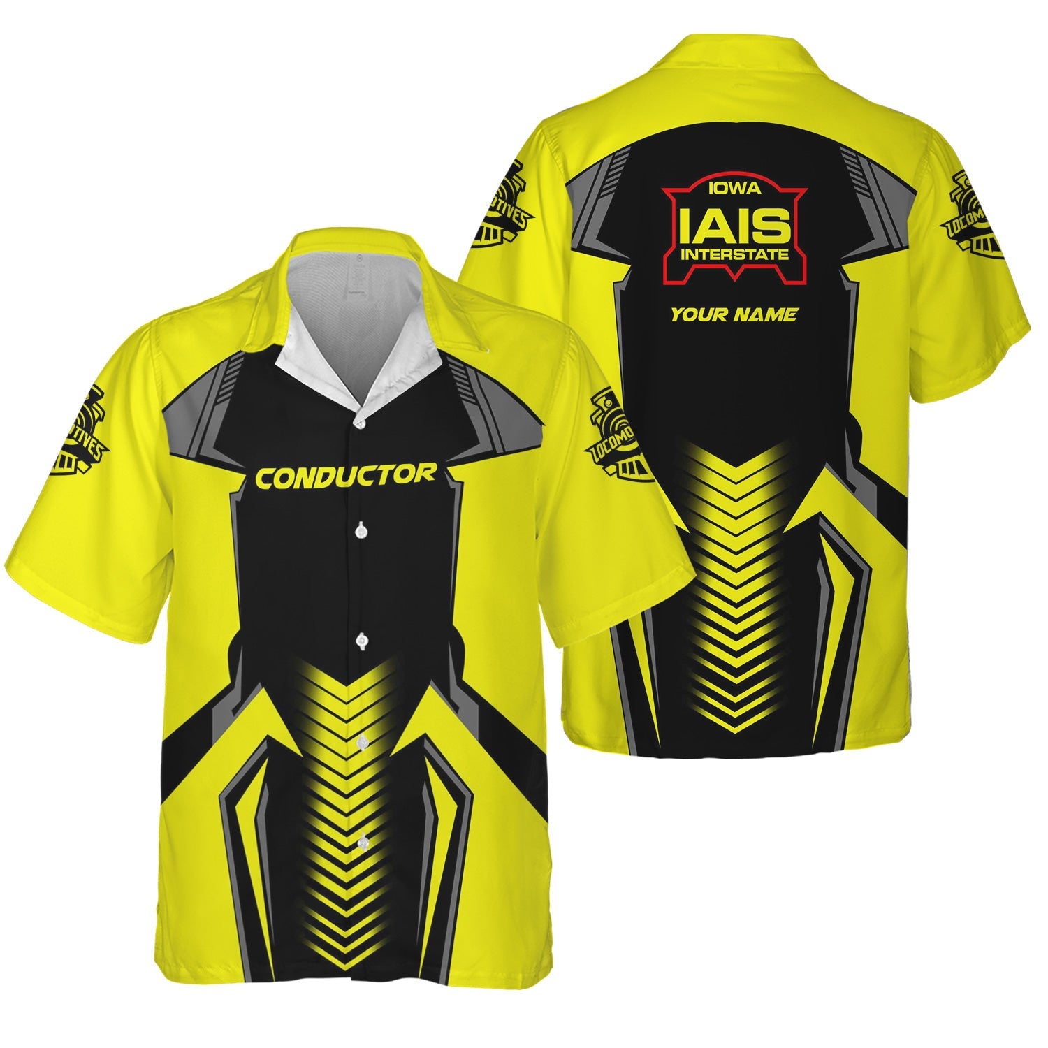 Railspirit Personalized Iowa Interstate Railroad Hawaiian Shirt Standout Style with Custom Position IAIS Train Shirt