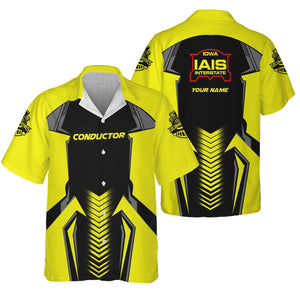 Railspirit Personalized Iowa Interstate Railroad Hawaiian Shirt Standout Style with Custom Position IAIS Train Shirt