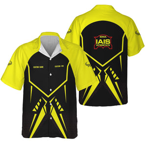 Railspirit Personalized Iowa Interstate Railroad Hawaiian Shirt Vibriant Style with Custom Position IAIS Train Shirt