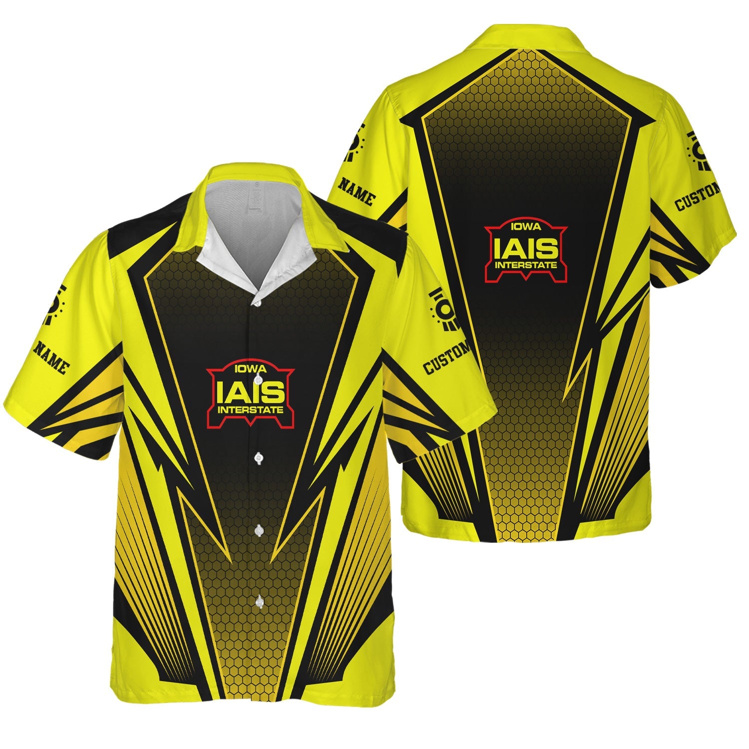 Railspirit Personalized Iowa Interstate Railroad Hawaiian Shirt Lightning Graphic Style IAIS Shirt Gift Idea For Train Lover