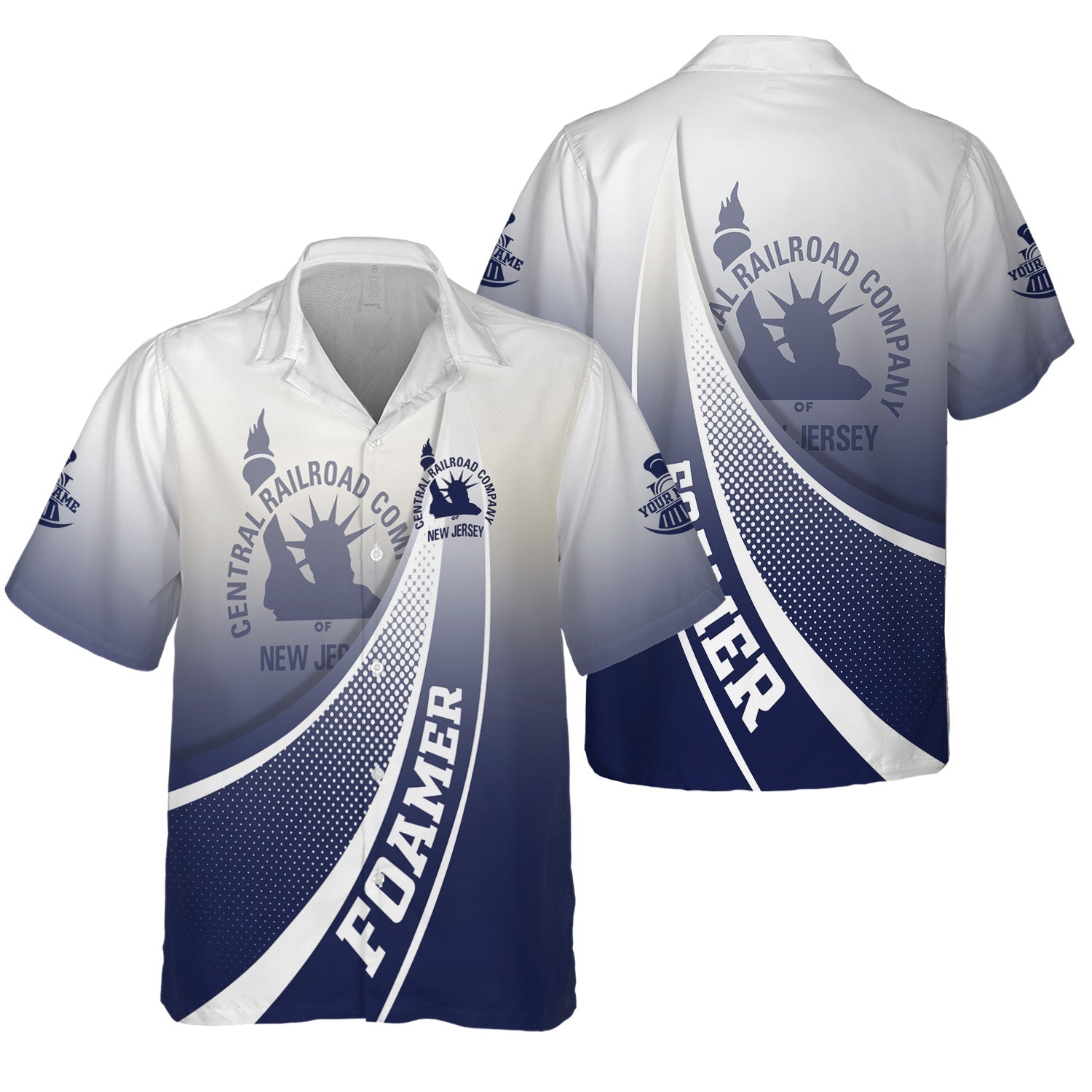 Railspirit Personalized CNJ Jersey Central Railroad Hawaiian Shirt Railway-Themed Style Shirt Gift Idea For Trainspotter