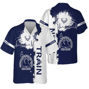 Railspirit Personalized CNJ Jersey Central Railroad Hawaiian Shirt Engine Heartbeat and Track Love Style Shirt Gift Idea For Train Lovers