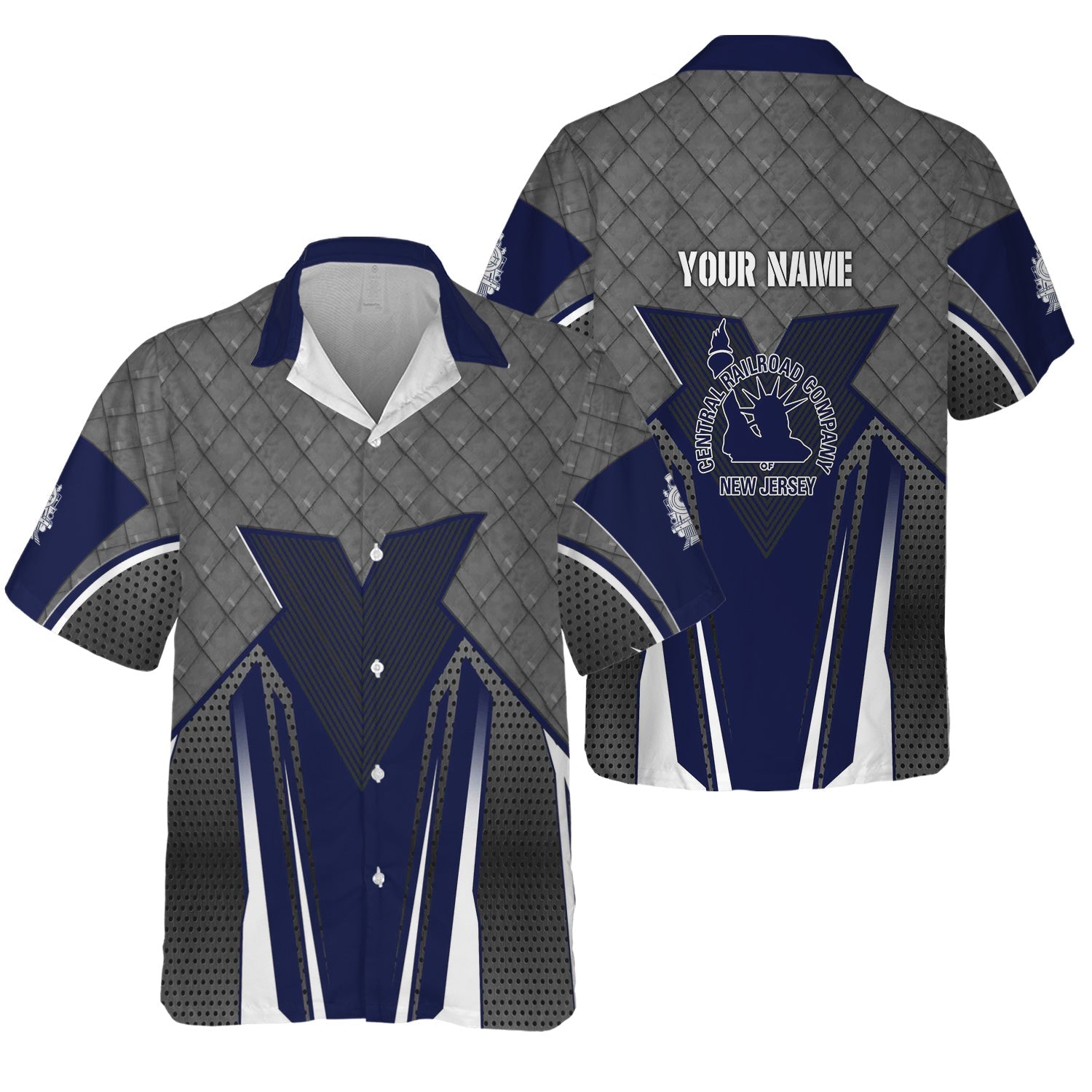 Railspirit Personalized Jersey Central Railroad Hawaiian Shirt Rugged Steel Vibes CNJ Train Shirt All Over Print