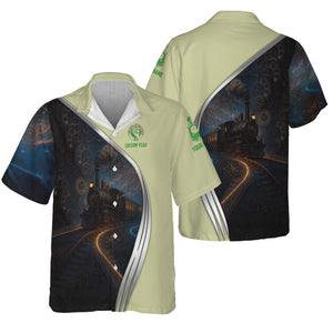 Railspirit Personalized Virginia & Truckee Railroad Hawaiian Shirt Steampunk Locomotive with Custom Year Train Shirt