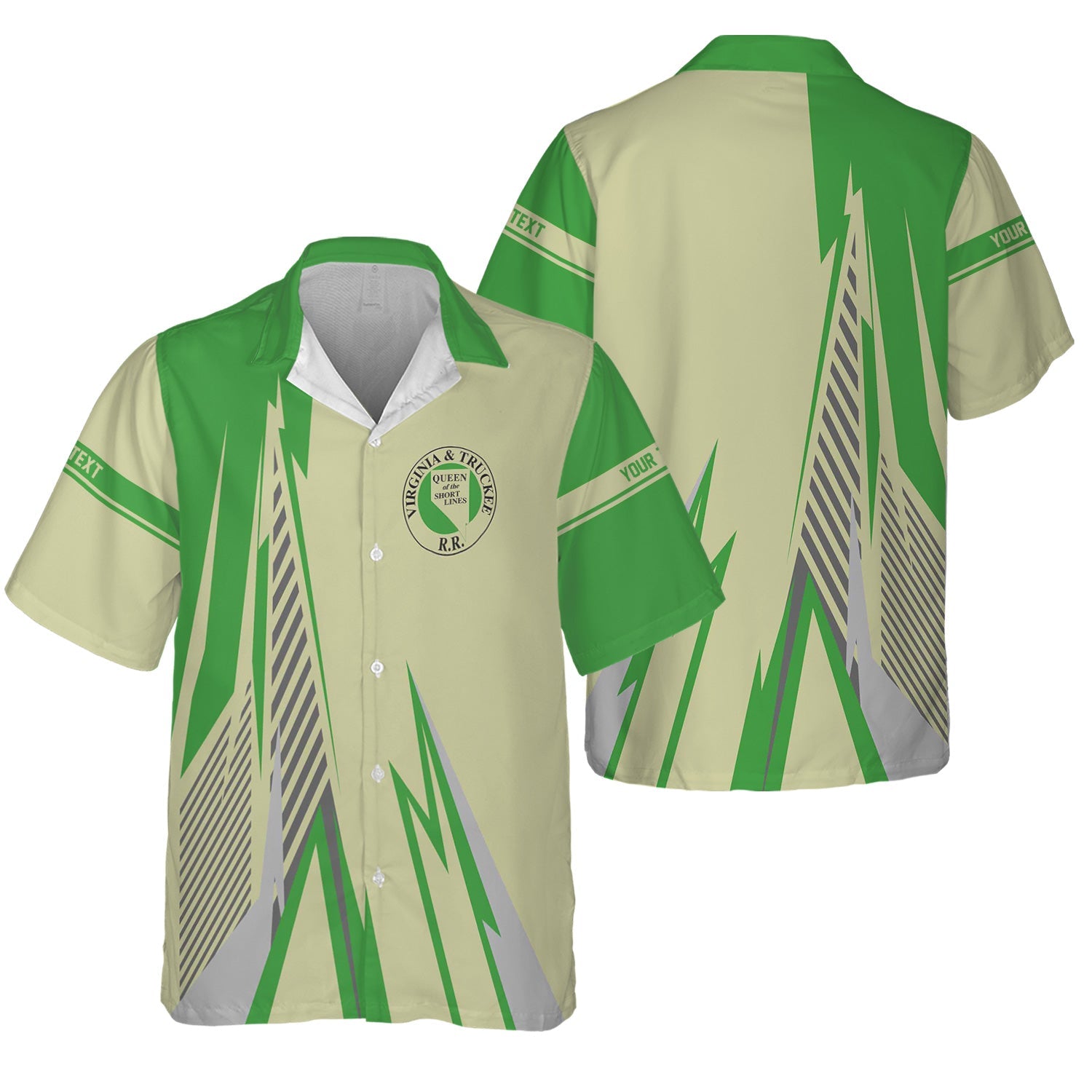 Railspirit Personalized Virginia & Truckee Railroad Hawaiian Shirt Lightning-Inspired Railway Style Shirt For Train Lovers