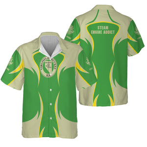 Railspirit Personalized Virginia & Truckee Railroad Hawaiian Shirt Distinctive Flame Style Shirt For Steam Engine Addict