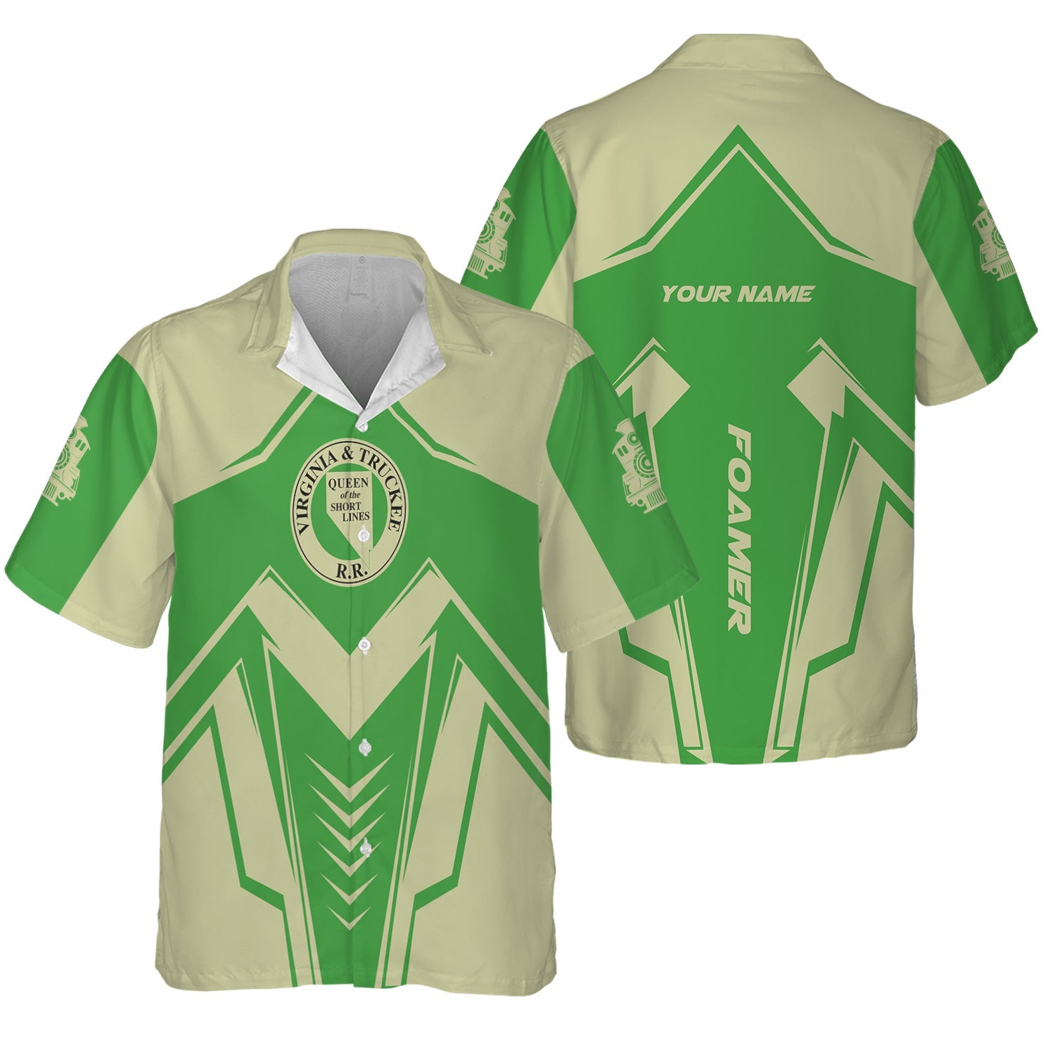 Railspirit Personalized Virginia & Truckee Railroad Hawaiian Shirt Railway Trainspotter Style Shirt Gift Idea For Foamers