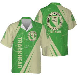 Railspirit Personalized Virginia & Truckee Railroad Hawaiian Shirt Crackle Texture Style Shirt For Trackhead