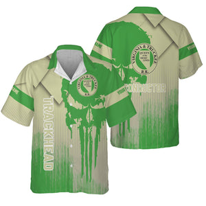 Railspirit Personalized Virginia & Truckee Railroad Hawaiian Shirt Skull Design with Custom Job Train Shirt for Trackhead Crew