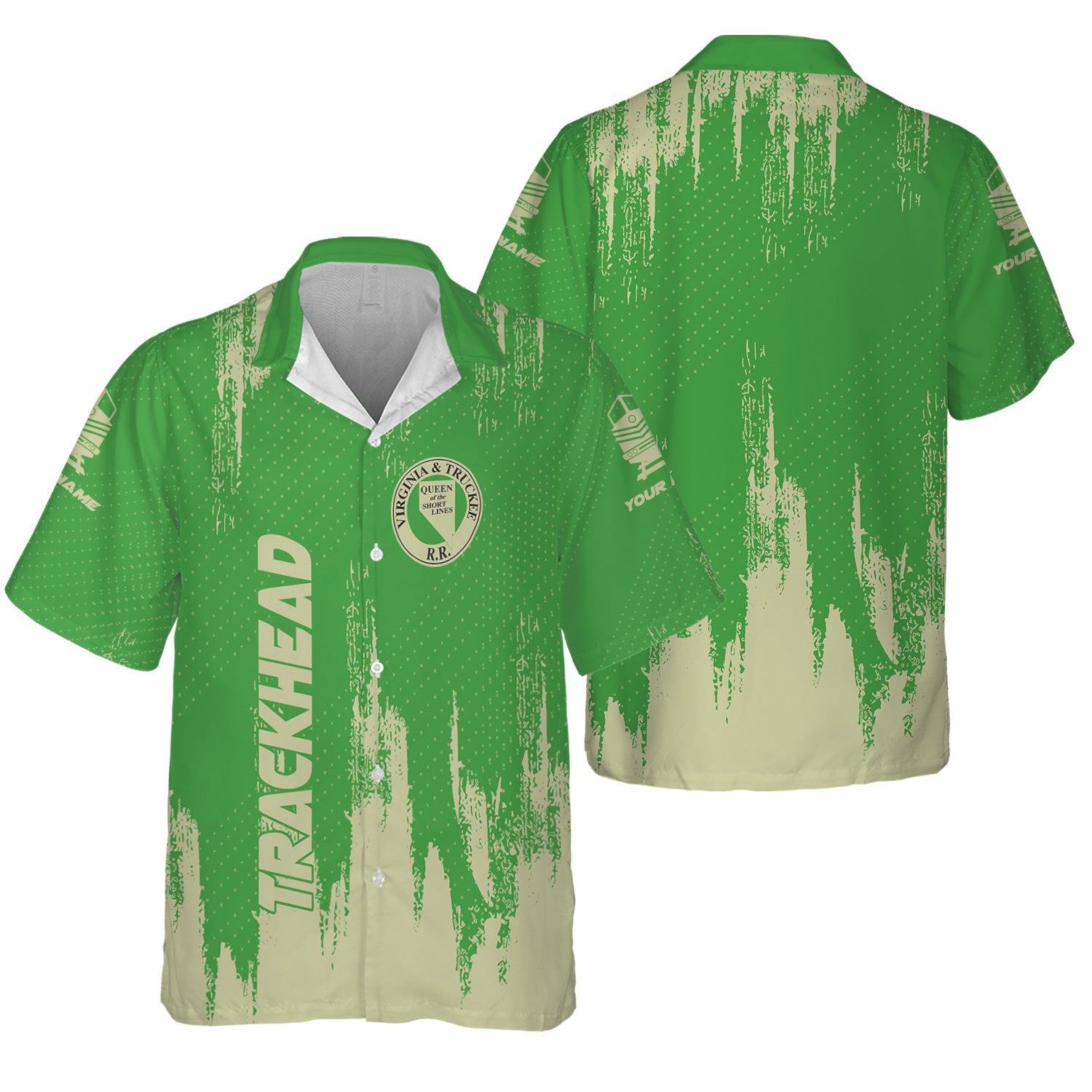 Railspirit Personalized Virginia & Truckee Railroad Hawaiian Shirt Paint Impact Design Train Shirt for Trackhead