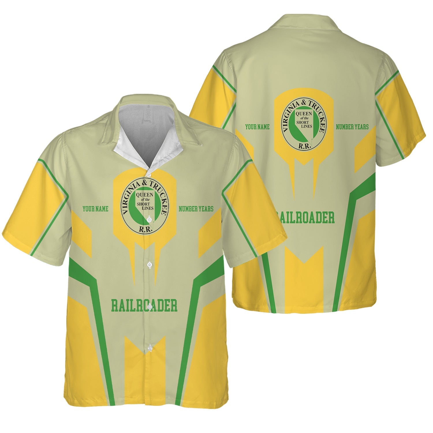 Railspirit Personalized Virginia & Truckee Railroad Hawaiian Shirt Custom Year Railroader Shirt Gift Idea For Train Lover