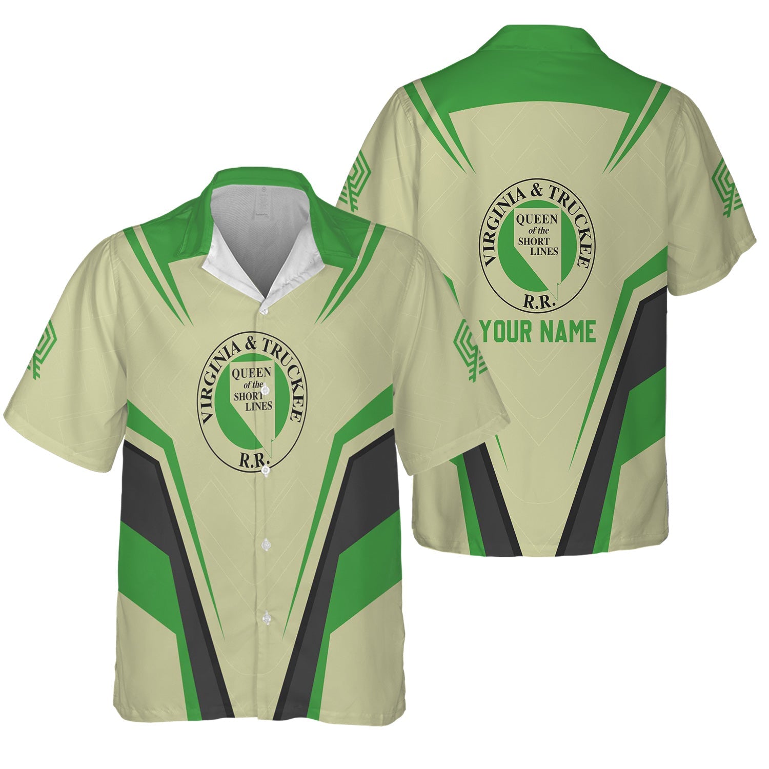 Railspirit Personalized Virginia & Truckee Railroad Hawaiian Shirt Railway Inspired Apparel Train Shirt For Train Lovers