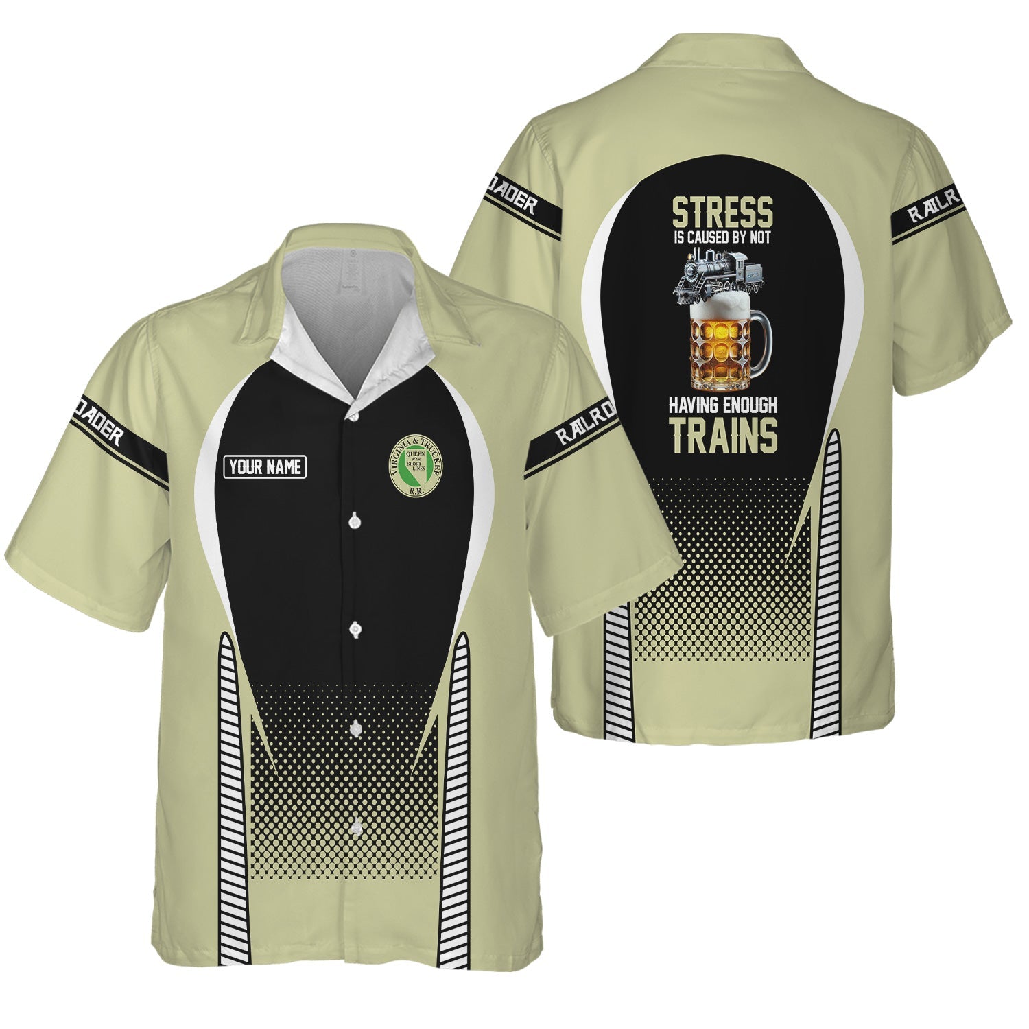 Railspirit Personalized Virginia & Truckee Railroad Hawaiian Shirt Stress Is Caused By Not Having Enough Trains Shirt All Over Print