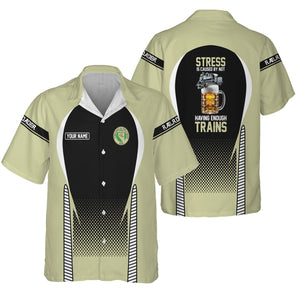 Railspirit  Personalized  Virginia & Truckee Railroad Hawaiian Shirt  Stress Is Caused By Not Having Enough Trains  Shirt All Over Print