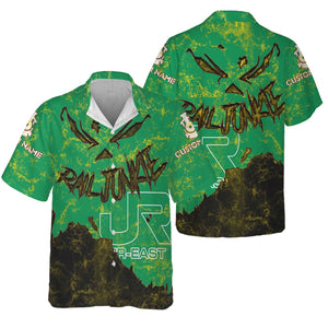 Railspirit Personalized East Japan Railway Hawaiian Shirt Torn Graphic Style JR-EAST Train Shirt For Rail Junkie