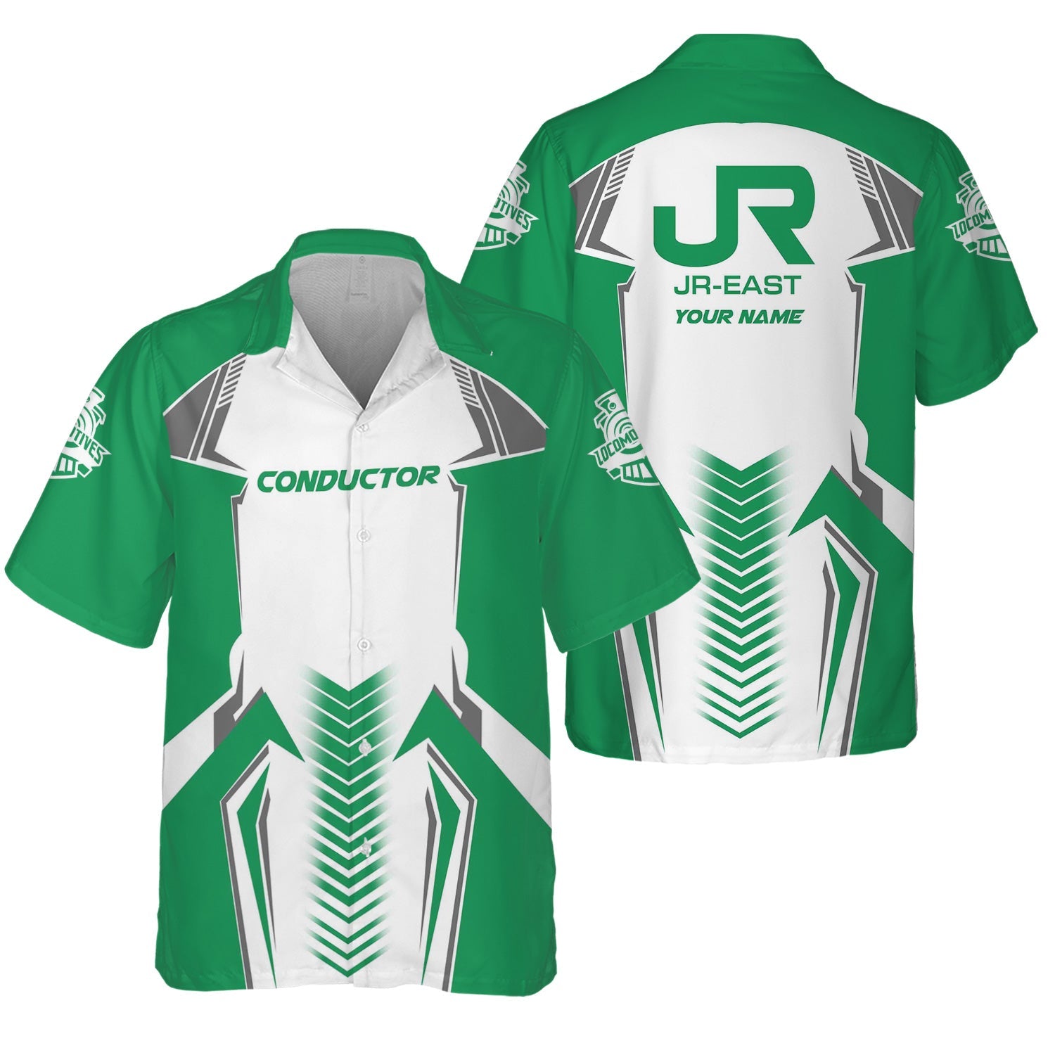 Railspirit Personalized East Japan Railway Hawaiian Shirt Standout Style with Custom Position JR-EAST Train Shirt