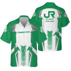 Railspirit Personalized East Japan Railway Hawaiian Shirt Standout Style with Custom Position JR-EAST Train Shirt