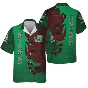 Railspirit Personalized East Japan Railway Hawaiian Shirt Blazing Style with Custom Position JR-EAST Train Shirt