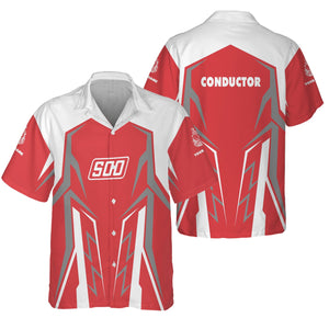 Railspirit Personalized Soo Line Railroad Hawaiian Shirt Futuristic Design with Custom Job Train Shirt