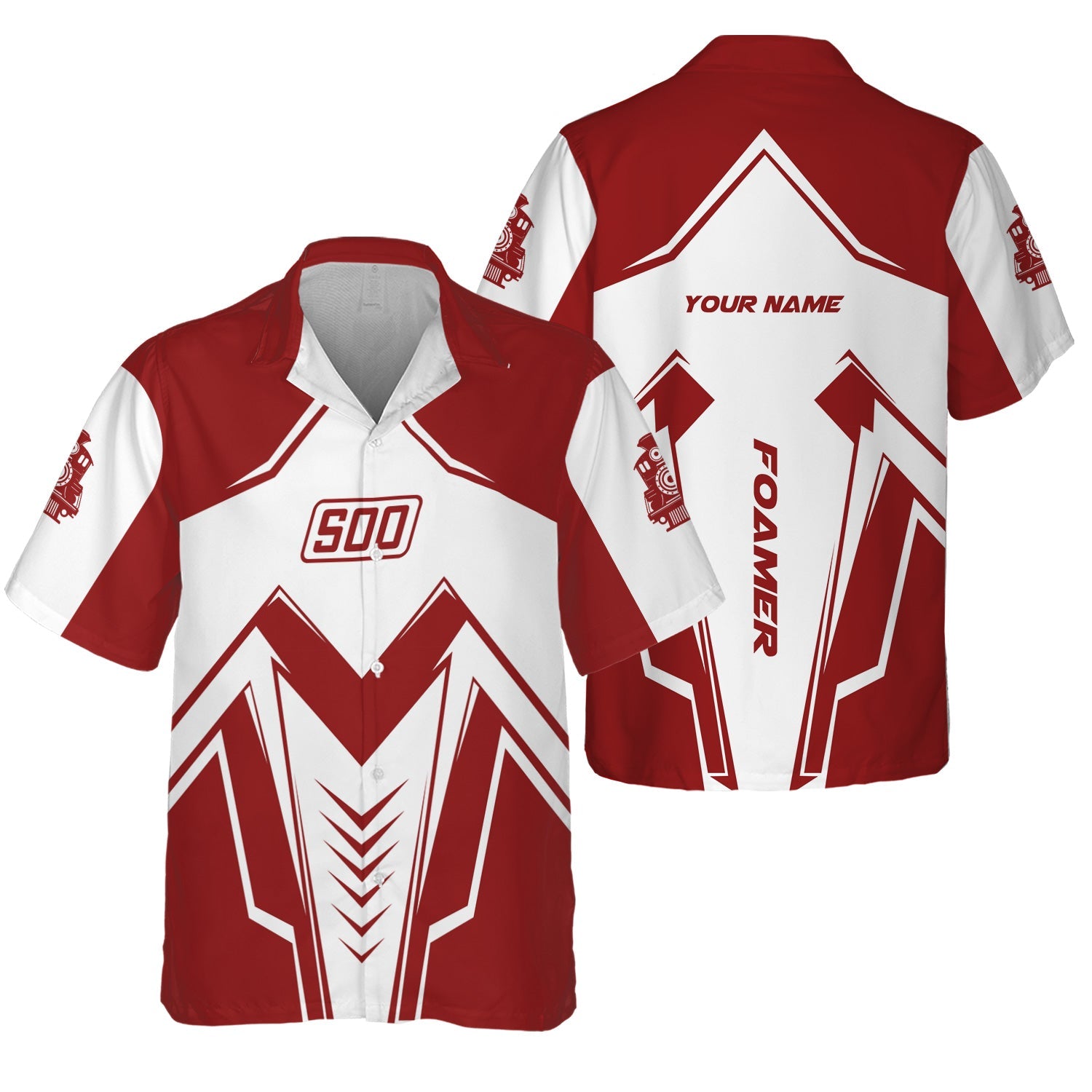 Railspirit Personalized Soo Line Railroad Hawaiian Shirt Railway Trainspotter Style Shirt Gift Idea For Foamers